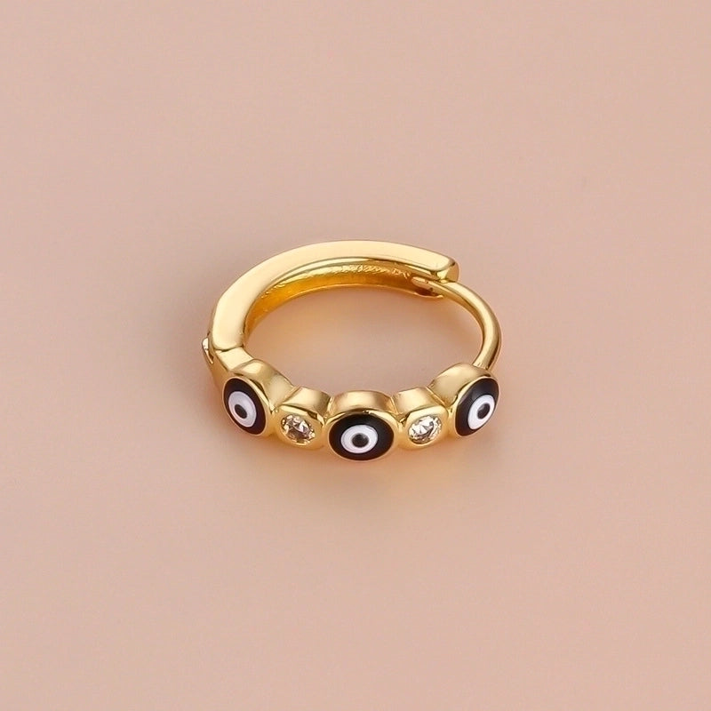 Ear Cartilage Rings & Studs Ethnic Style Devil'S Eye Copper Plating