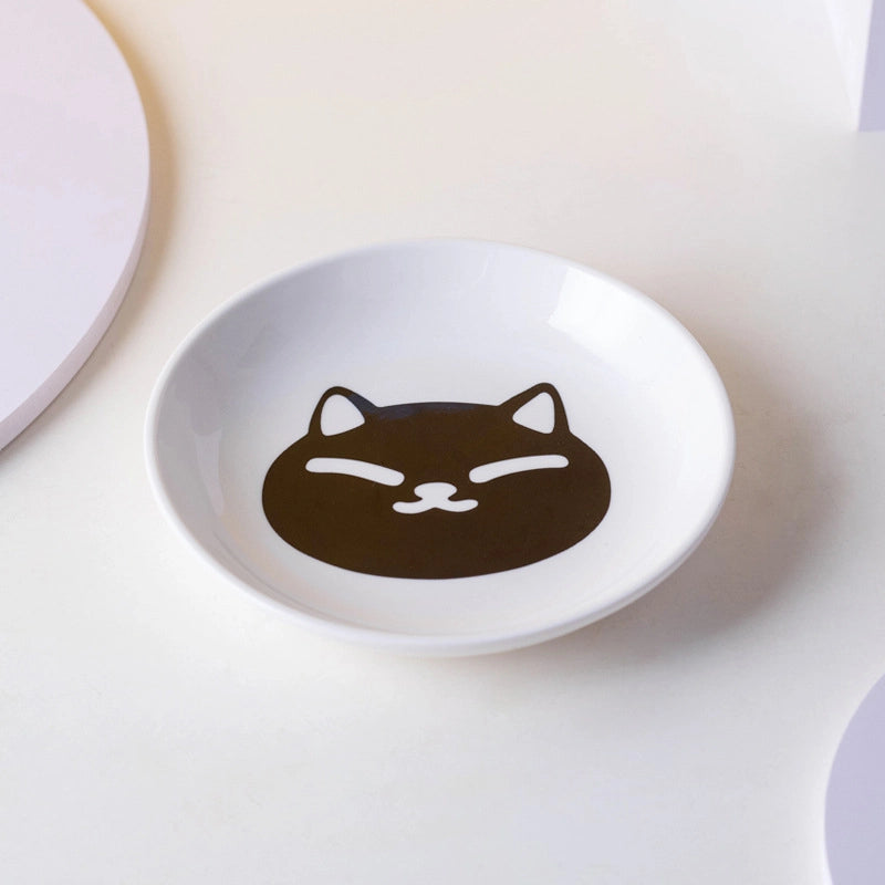 Pet Ceramic Bowl Cat Plate High Cat Food Plate Snack Plate Canned Plate Anti-cervical Spondylosis Anti-overturning Cat Bowl