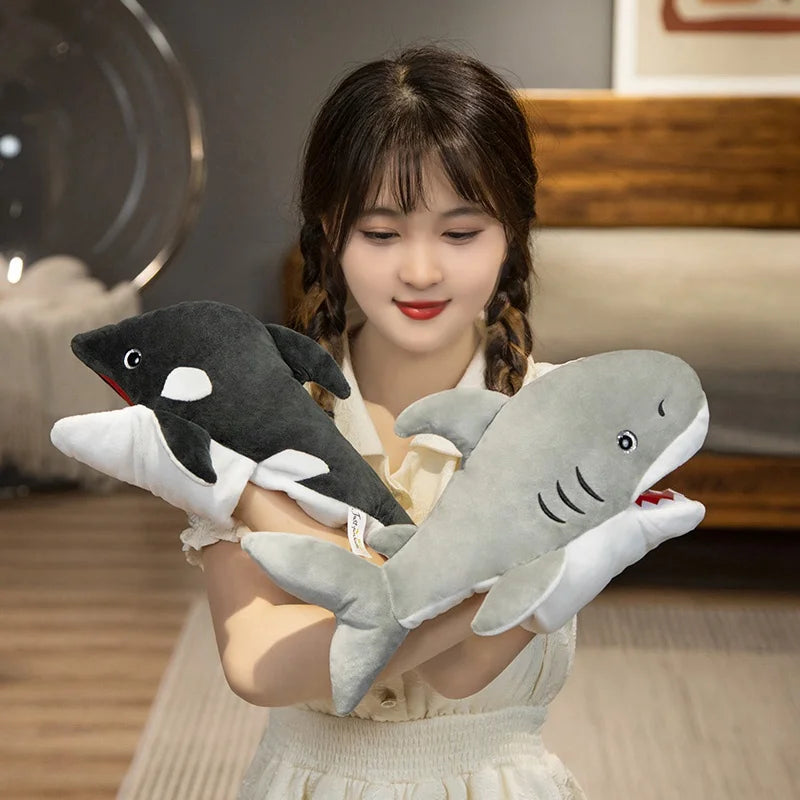 Stuffed Plush Animals Toys Hand Finger Story Puppet Kawaii Dolls Educational Toys Octopus Penguin Clown Fish Birthday Gift