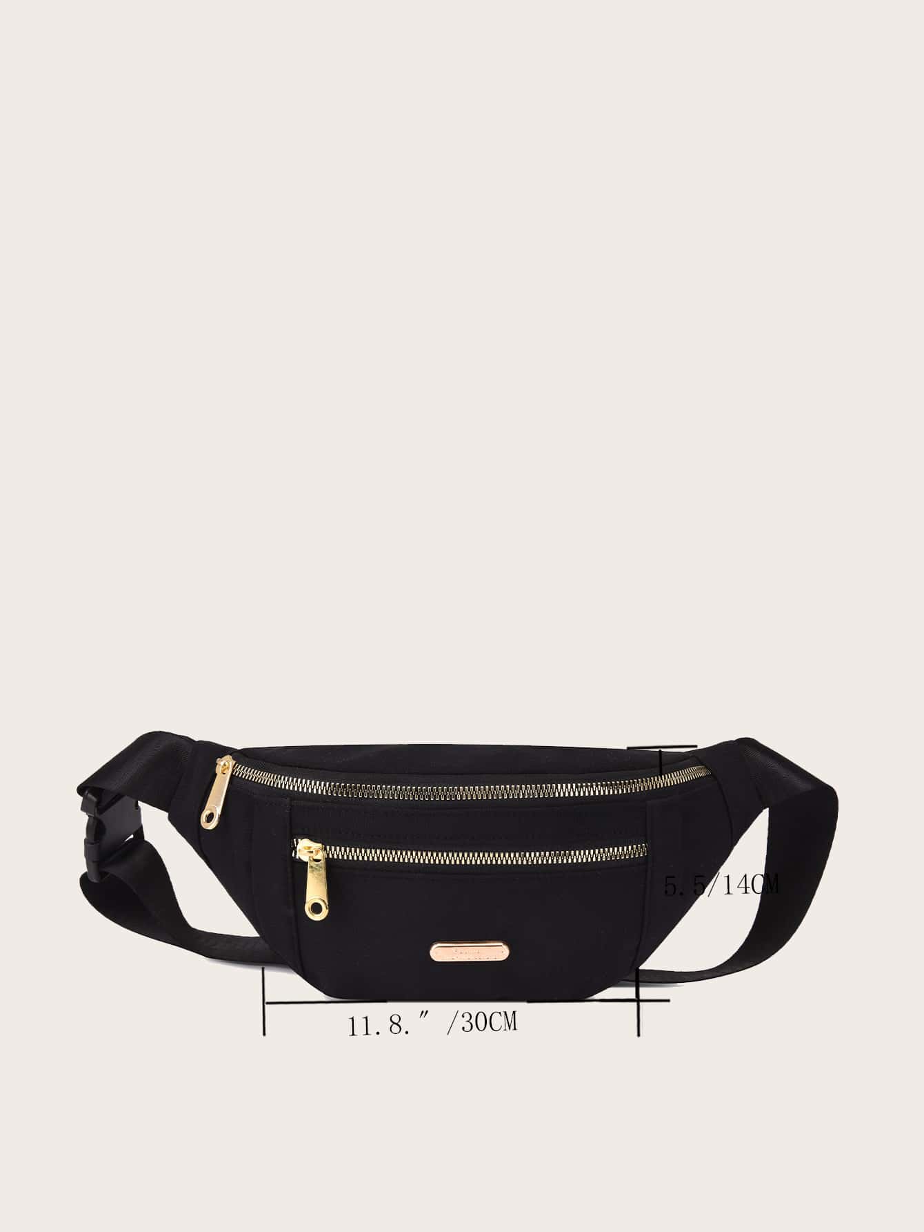 Parien Double Zipper Crossbody Waist Bag