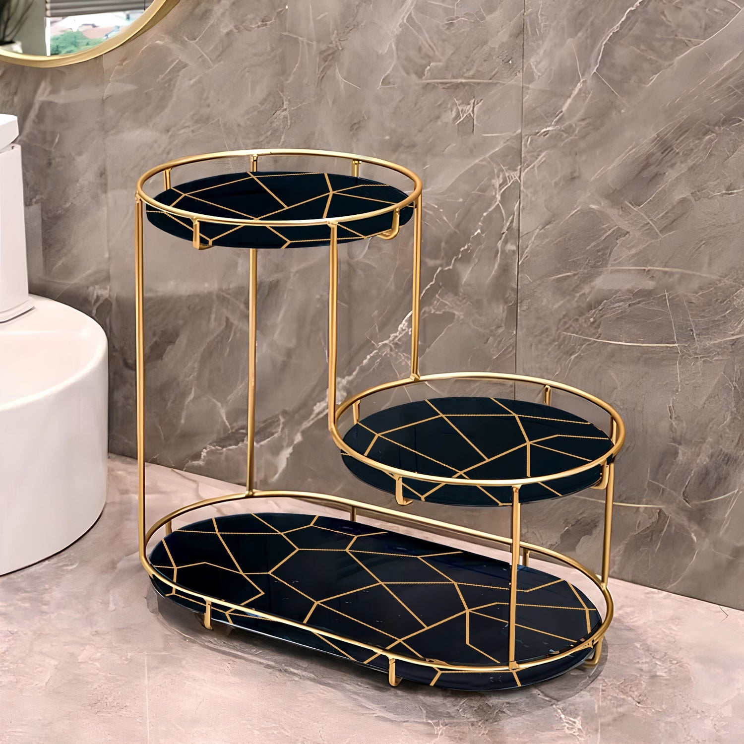 3-TIER GOLDEN VANITY STAND