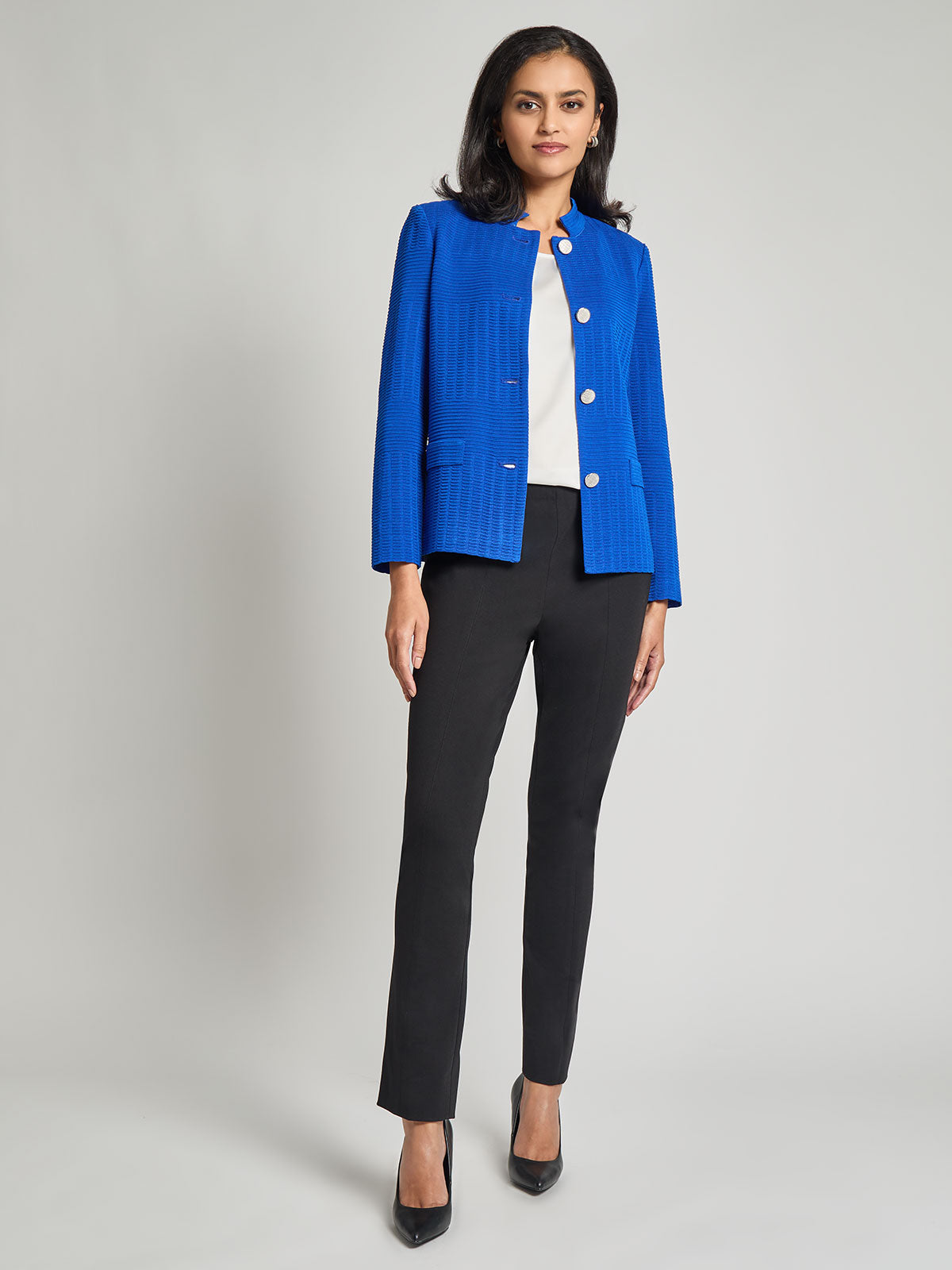 Tailored Tonal Ottoman Knit Jacket - Vanity Fit