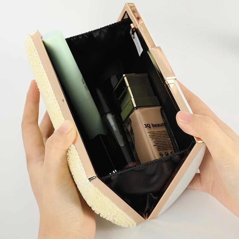 White Yellow Plastic Letter Square Evening Bags