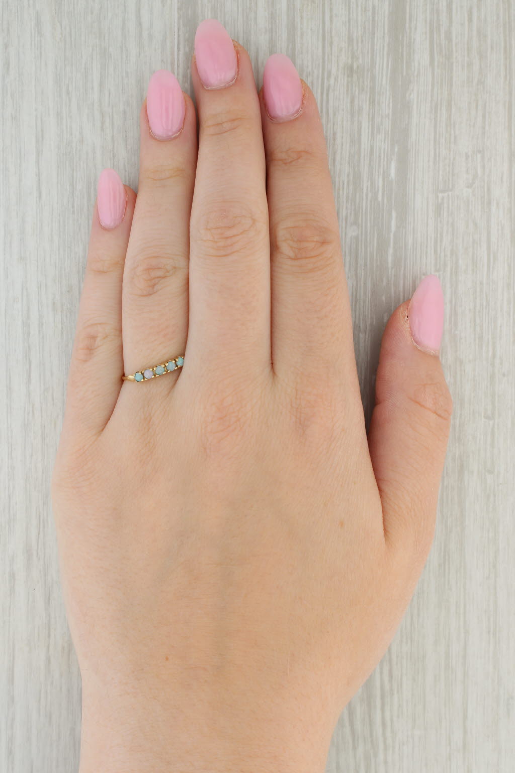 Vintage Opal Ring 10k Yellow Gold Size 9.5 Stackable