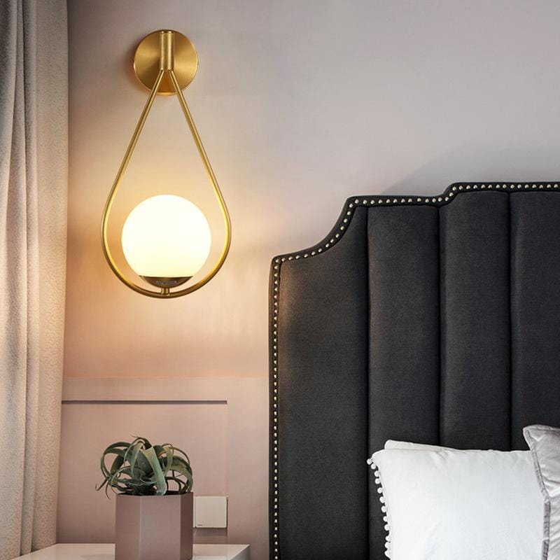 Geeta | Frosted Sphere Modern Wall Lamp