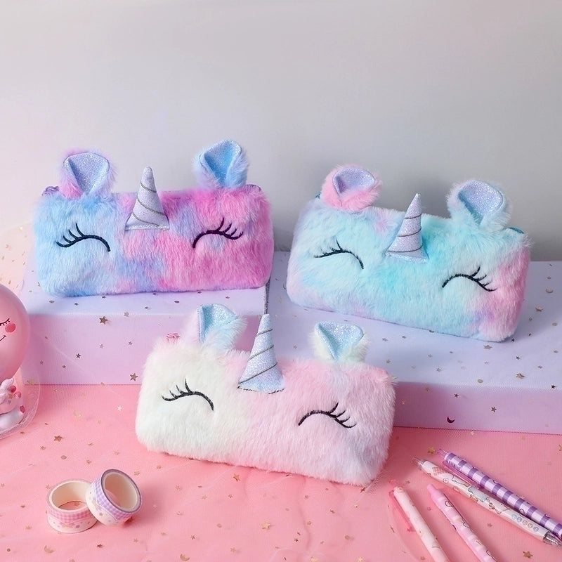 New Plush Cartoon Pencil Case Kid's Bag