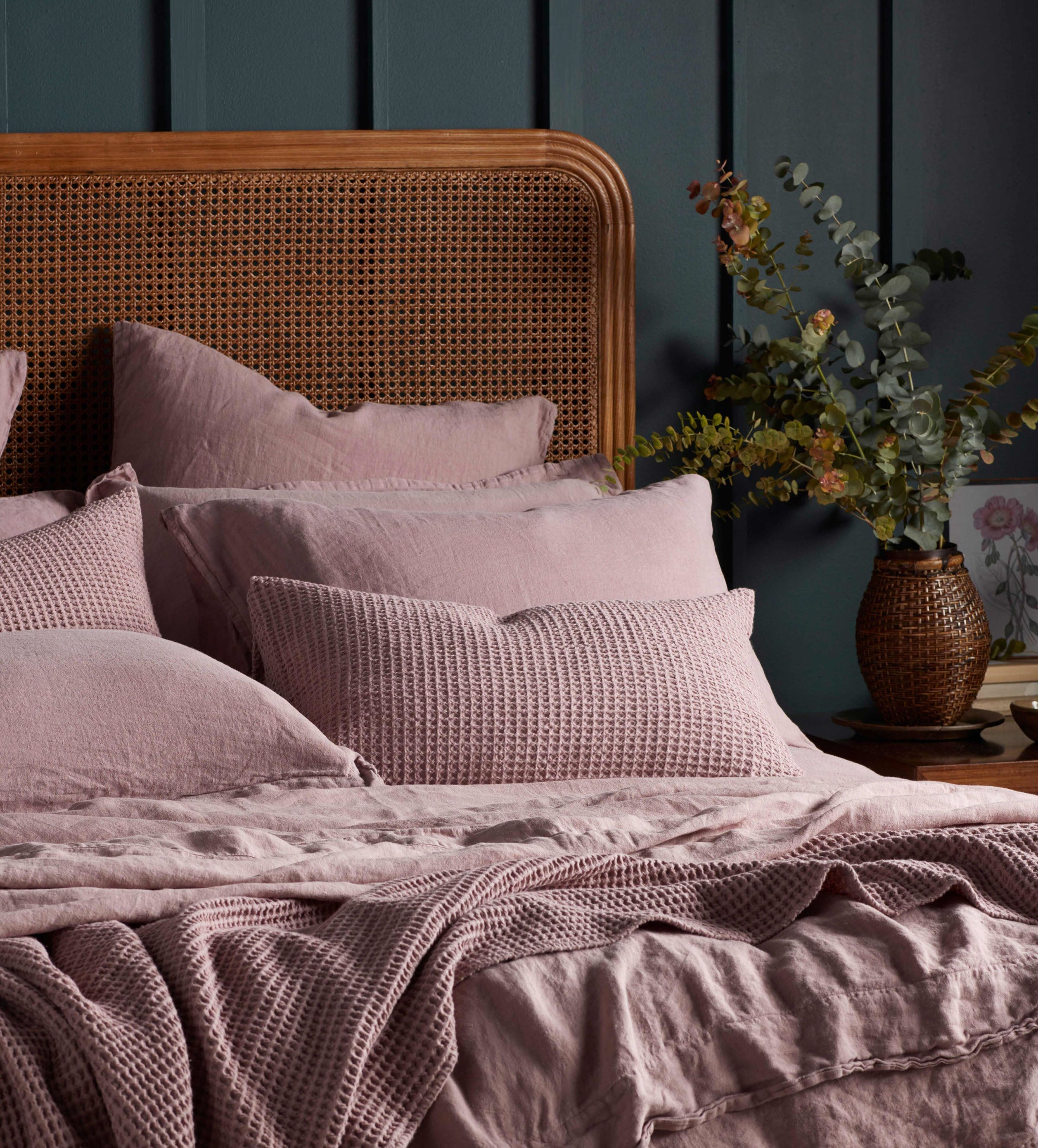 Vintage Rose 100% Linen Oxford Pillowcase