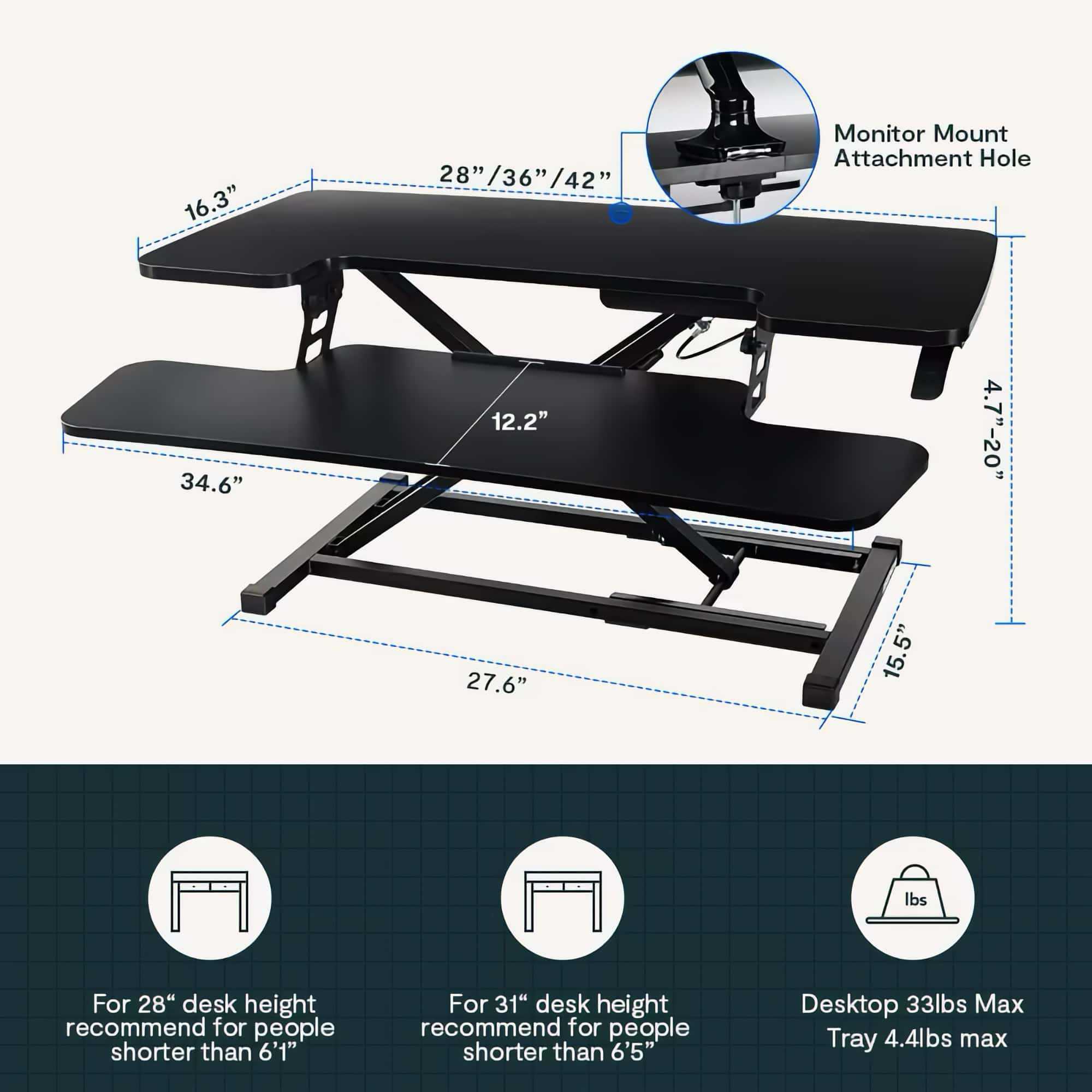 AlcoveRiser standing desk converter