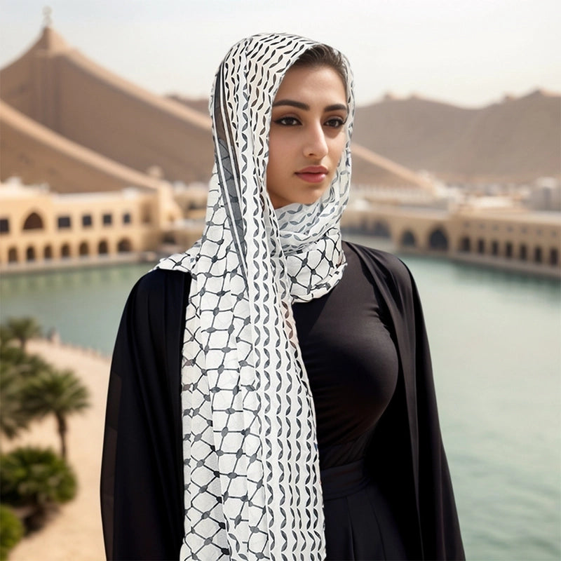 Women's Vintage Style Plaid Chiffon Kerchief