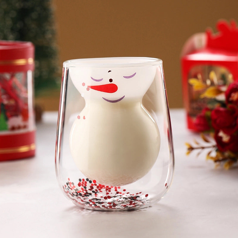 Christmas Casual Vacation Cartoon Borosilicate Glass Water Bottles 1 Piece