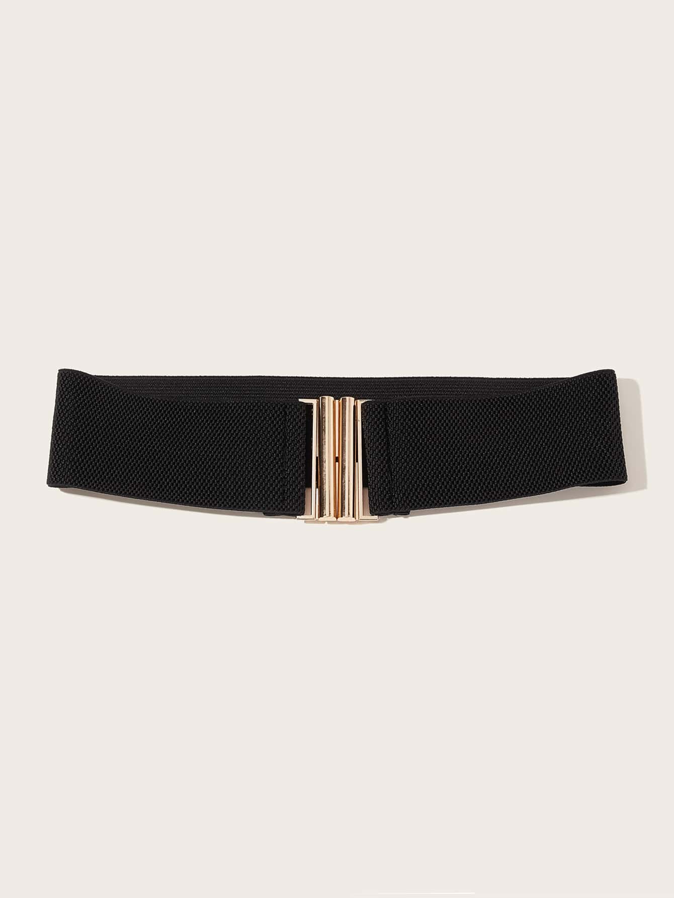 Metal Buckle Wide Belt