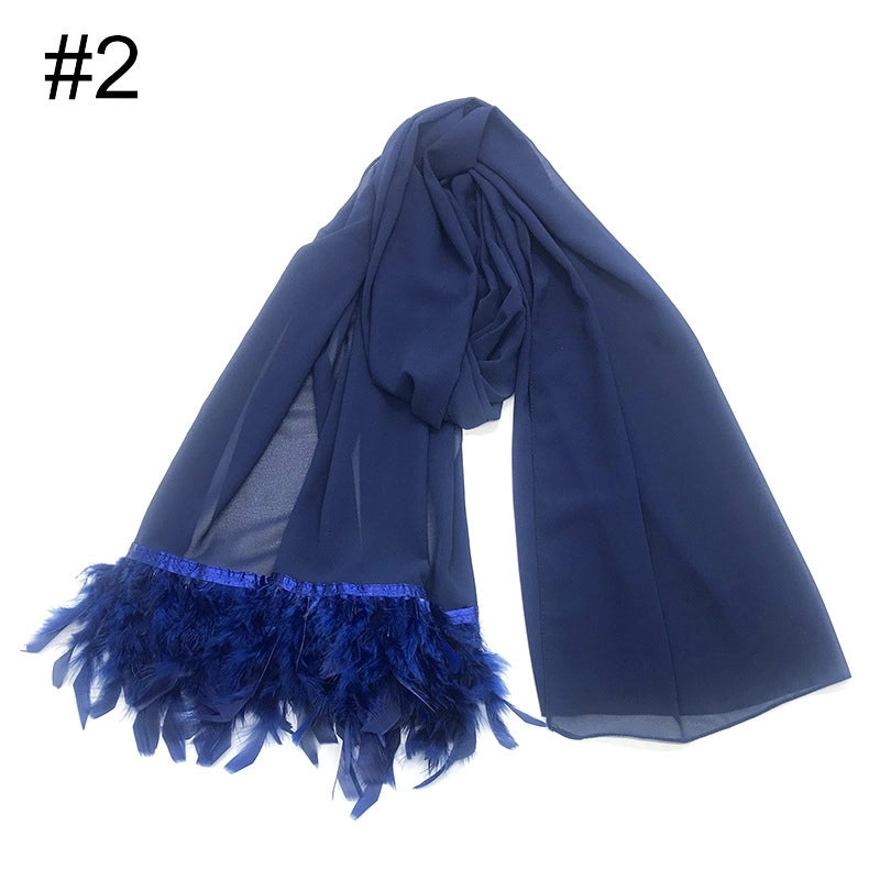 Women's Sweet Solid Color Polyester Scarf