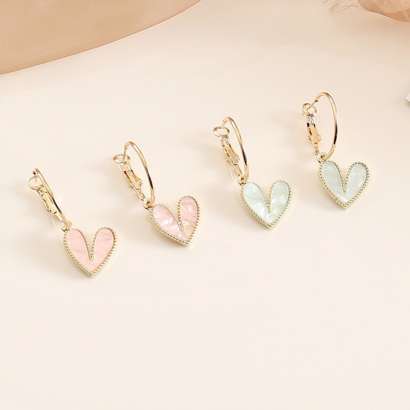 Women Heart Alloy Electroplating Stud Earrings