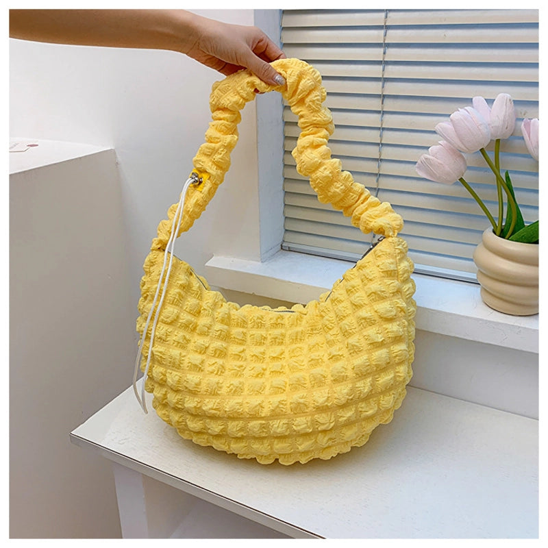 Women's Medium Cloth Solid Color Streetwear Zipper Underarm Bag