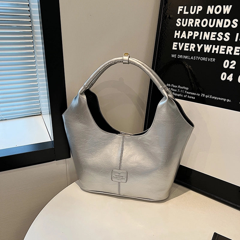 Women's Pu Leather Solid Color Streetwear Square Magnetic Buckle Shoulder Bag