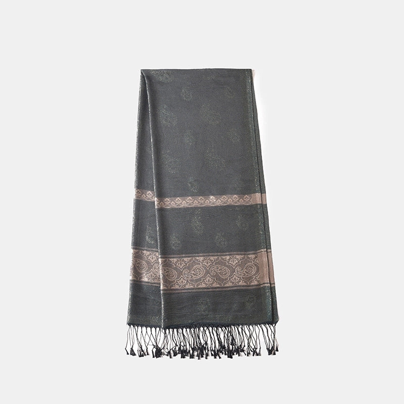 Women's Basic Minimalist Solid Color Polyester Silk Scarf