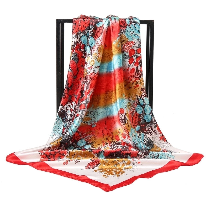 Women's Elegant Flower Polyester Printing Scarf