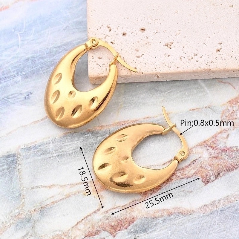 1 Pair/Package IG Style Casual Minimalist Geometric Simple Solid Color Irregular Polishing Plating 304 Stainless Steel 18K Gold Plated Earrings