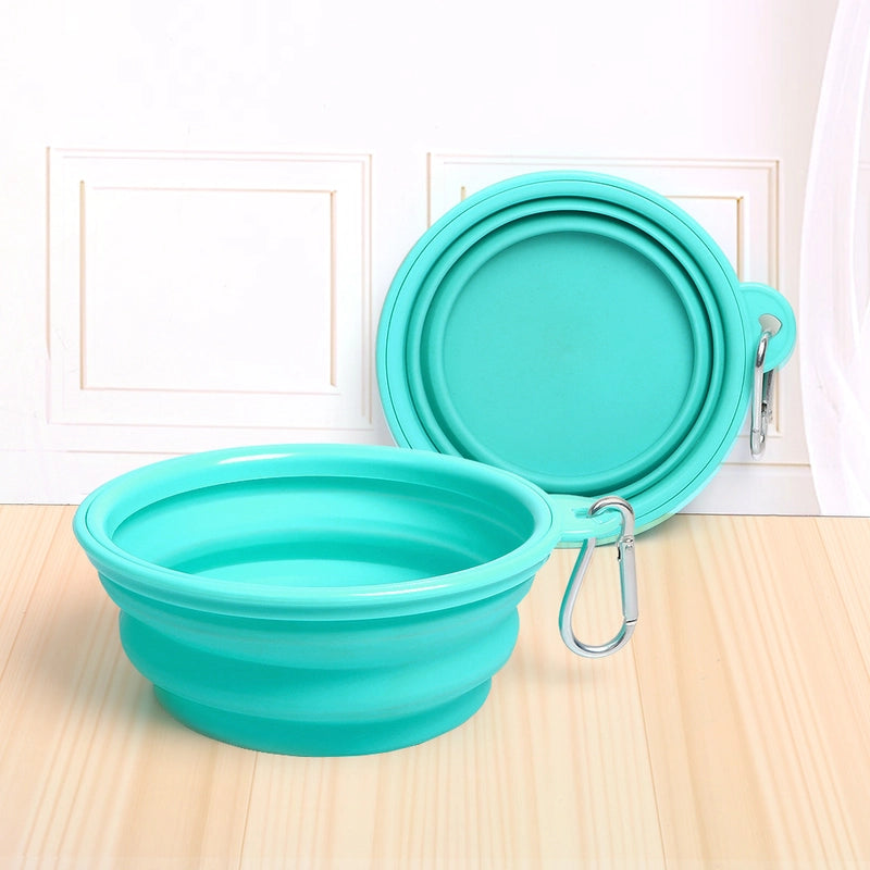 Explosions Pet Folding Bowl Outdoor Drinking Water Portable Dog Bowl Accompanional Cup Large TPE Pet Bowl Dog Basin