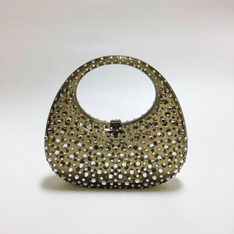 Women's Small Arylic Solid Color Elegant Round Lock Clasp Underarm Bag