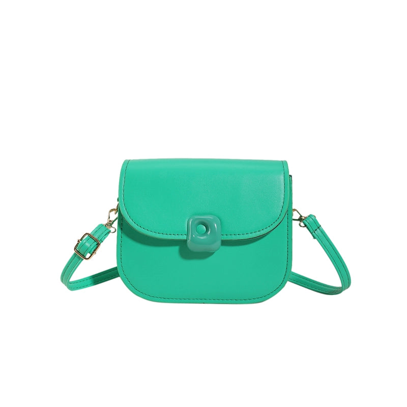 Women's Pu Leather Solid Color Streetwear Semicircle Flip Cover Shoulder Bag Crossbody Bag