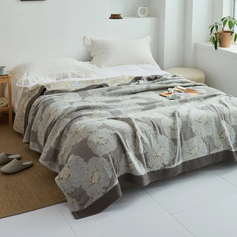 Towel Quilt Pure Cotton Five-Layer Gauze Towel Blanket Four Seasons Office Single Double Nap Blanket Quilt