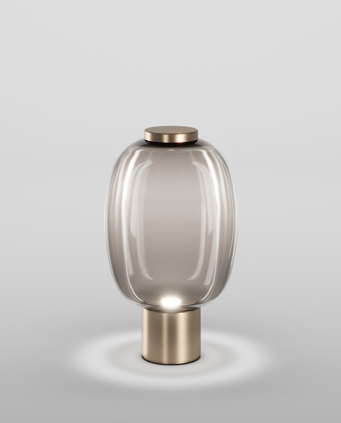 Modern Glass Table Lamp with Brass Base