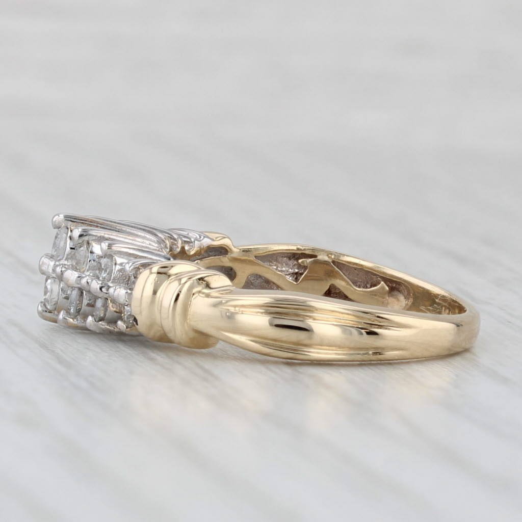 0.40ctw Diamond Tiered Rooftop Ring 14k Gold Size 7 Anniversary Bridal