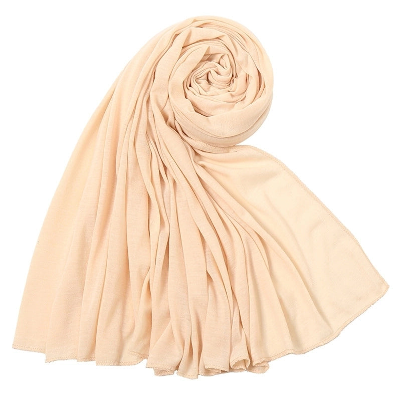 Women's Minimalist Solid Color Mercerized Cotton Winter Scarves