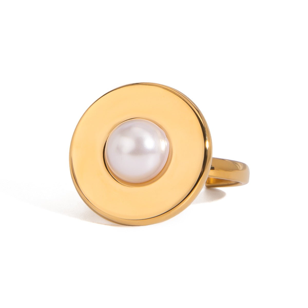 Titanium Steel Pearl Ring Female Niche Design Ring Stainless Steel Rings