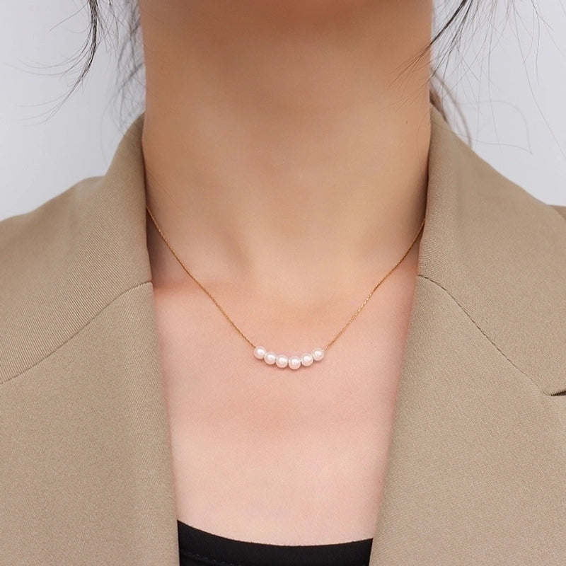 Pearl 304 Stainless Steel 18K Gold Plated Plating Necklace