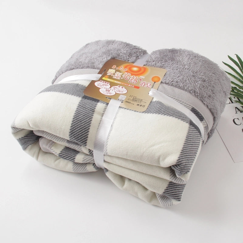 Fleece Lamb Fleece Lazy Blanket Multifunctional Moisture Absorption Heating Blanket Flannel Shawl Blanket Lunch Break Blanket