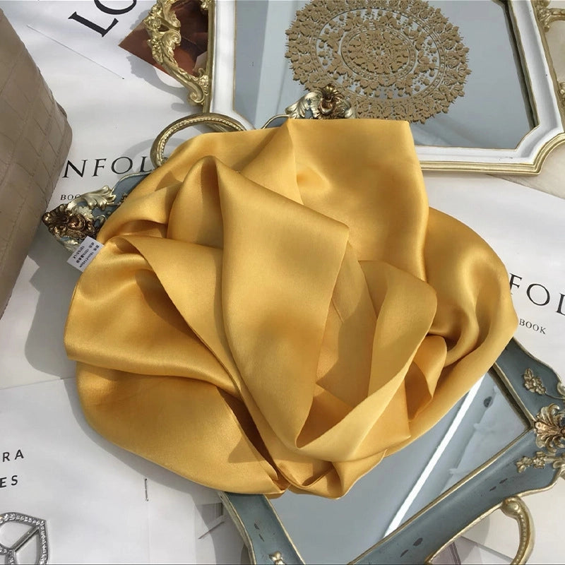Women's Minimalist Classic Style Color Block Silk Silk Scarf