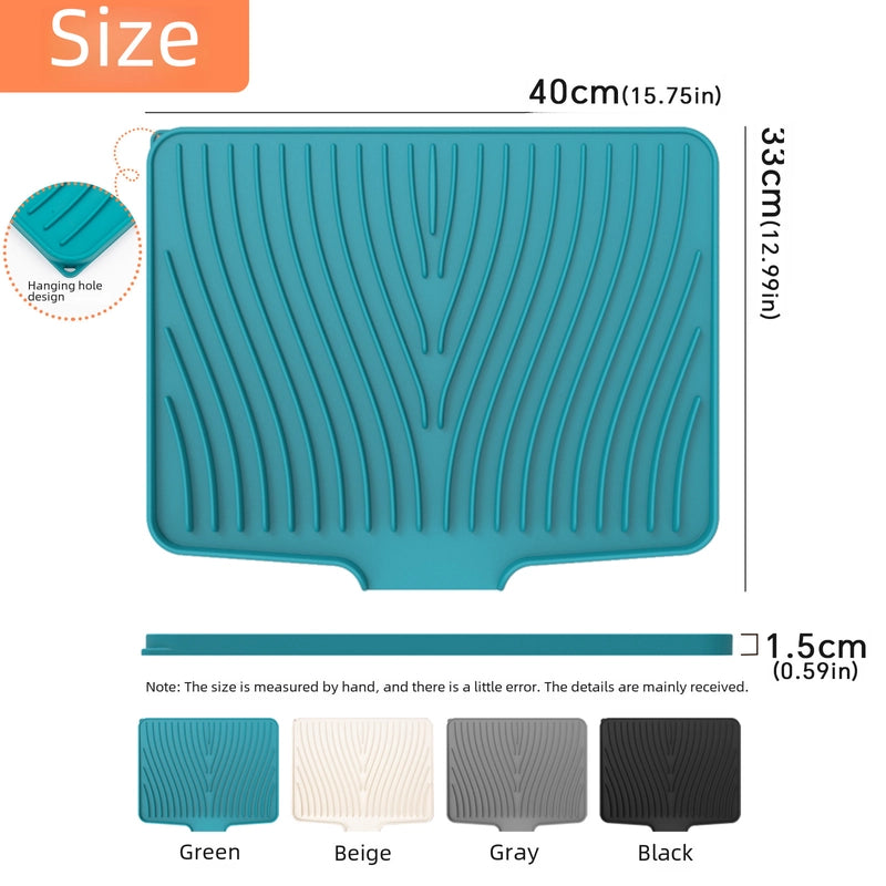 New Silicone Diversion Opening Slope Draining Mat Simple Bowl Dish Drying Filter Mat Heat Insulation