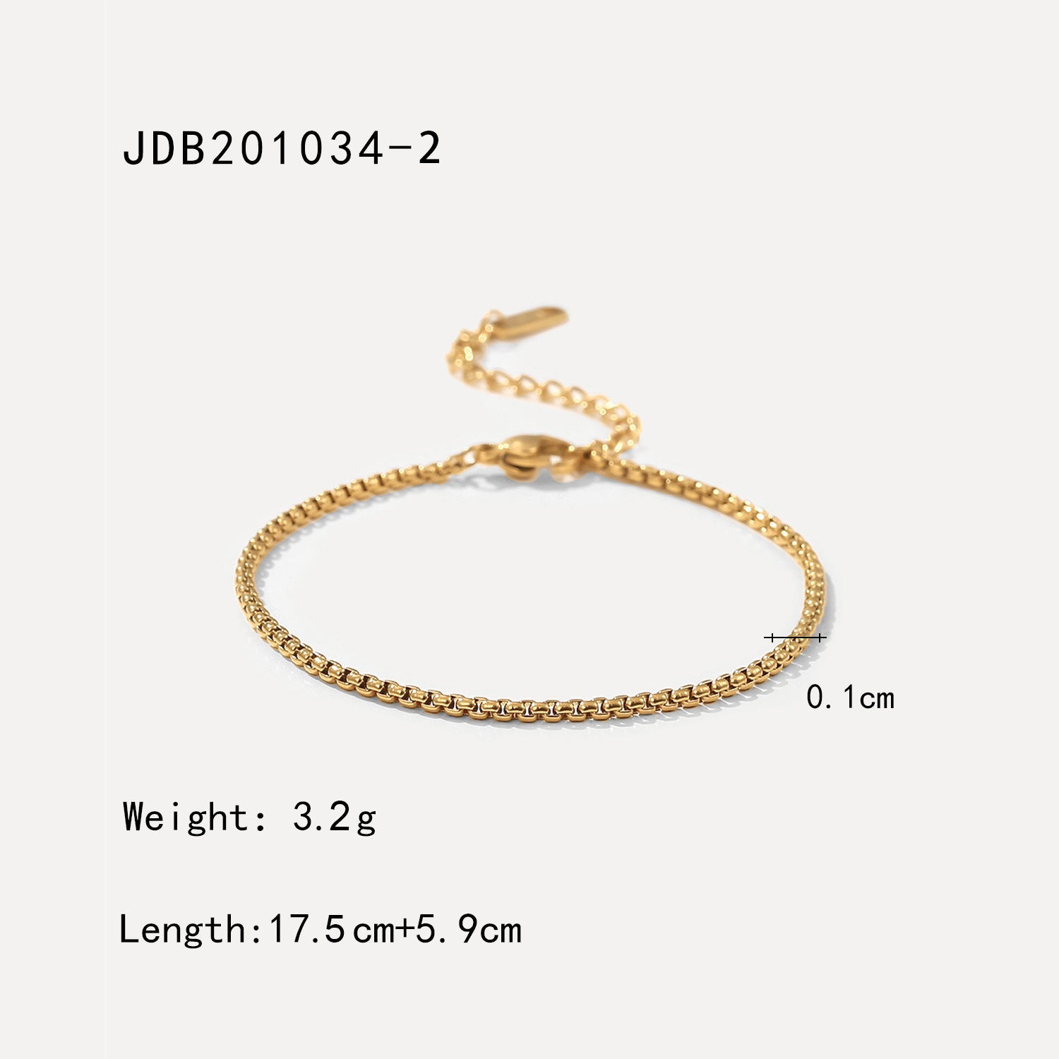 Women  Chain Geometric Stainless Steel 18K Gold Plated Bracelets