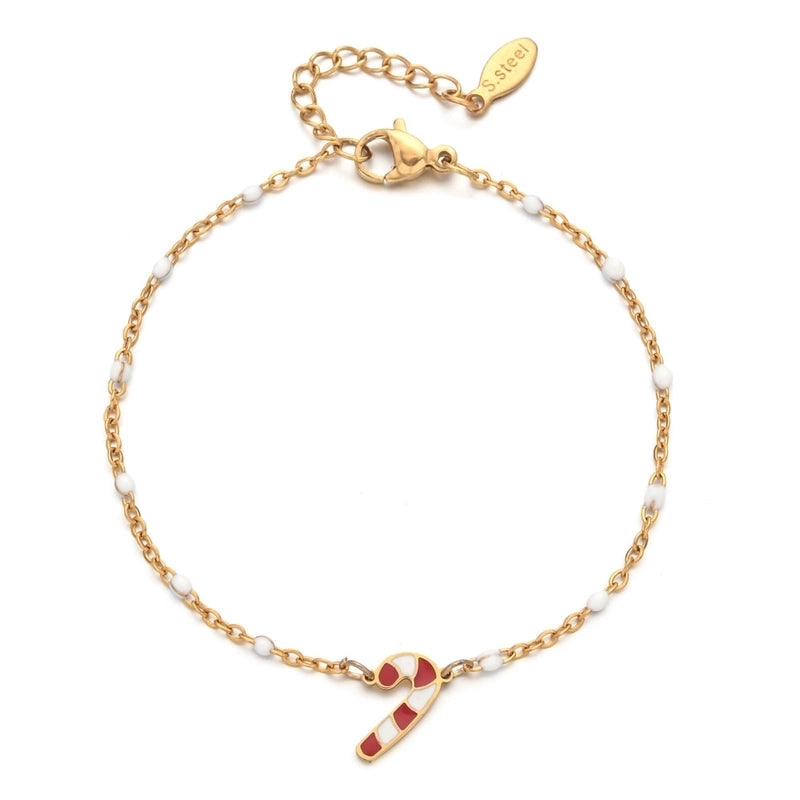 Cartoon Style Cute Candy Stainless Steel Bracelets In Bulk Christmas