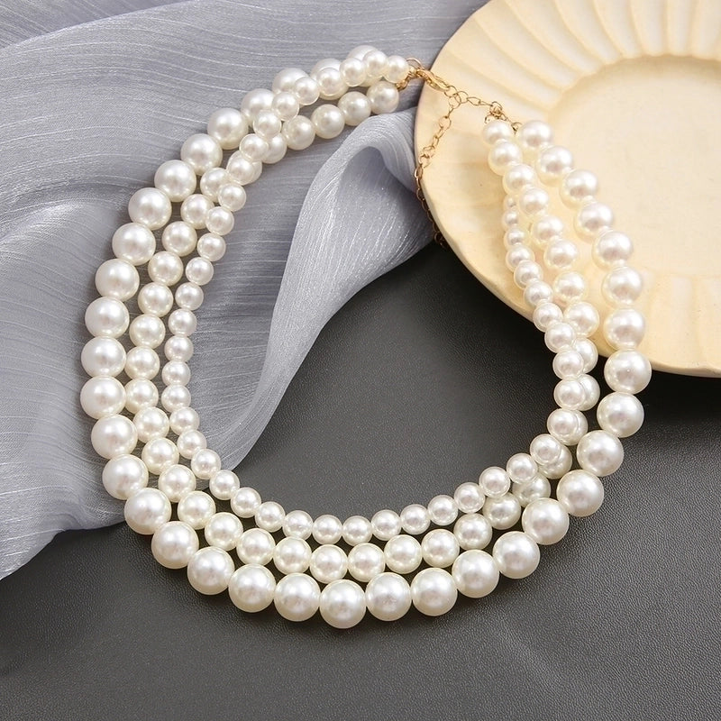 Fashion Round Artificial Pearl Women's Necklace 1 Piece