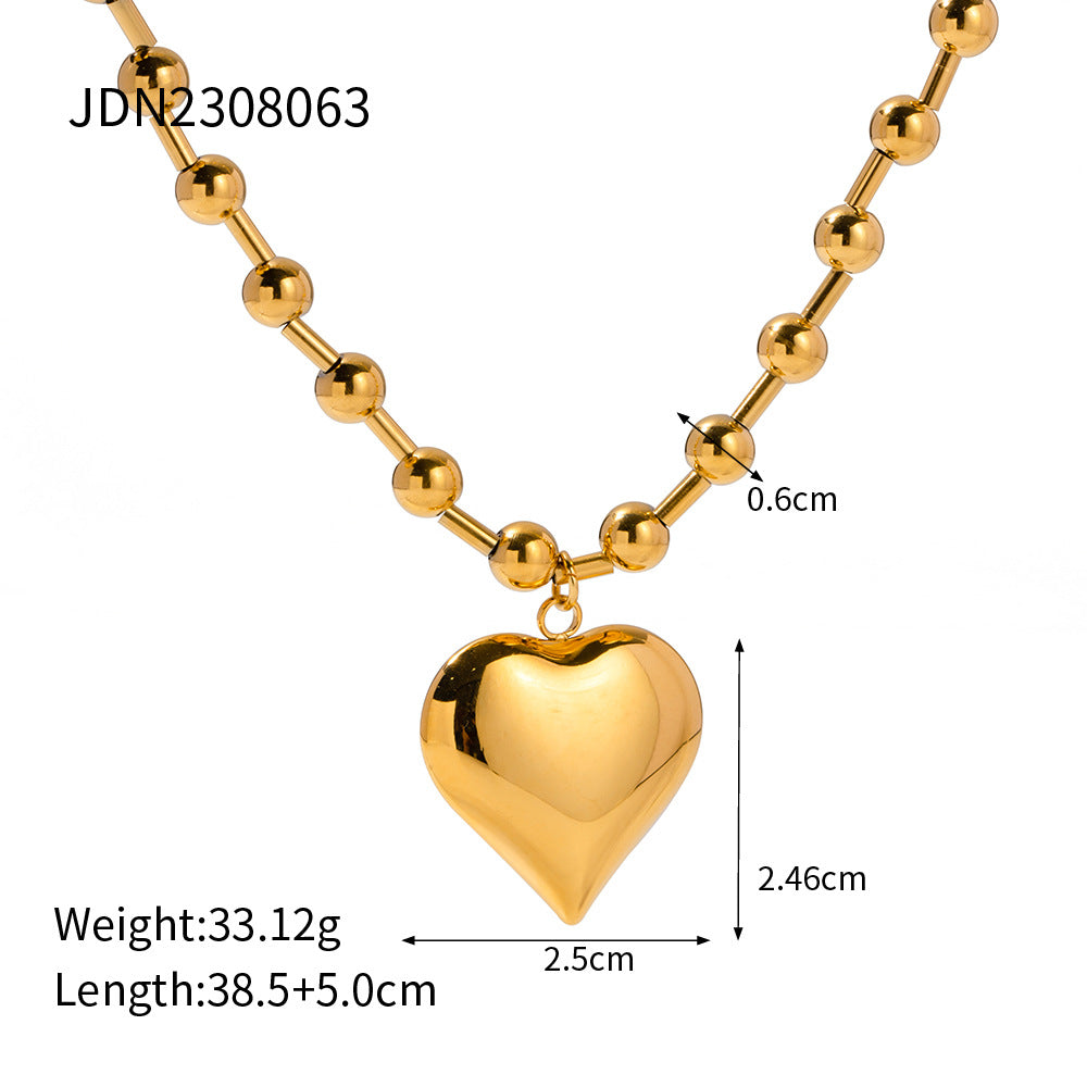 Jie Ding Stainless Steel Love Pendant Necklace Clavicle Chain Titanium Steel Necklace