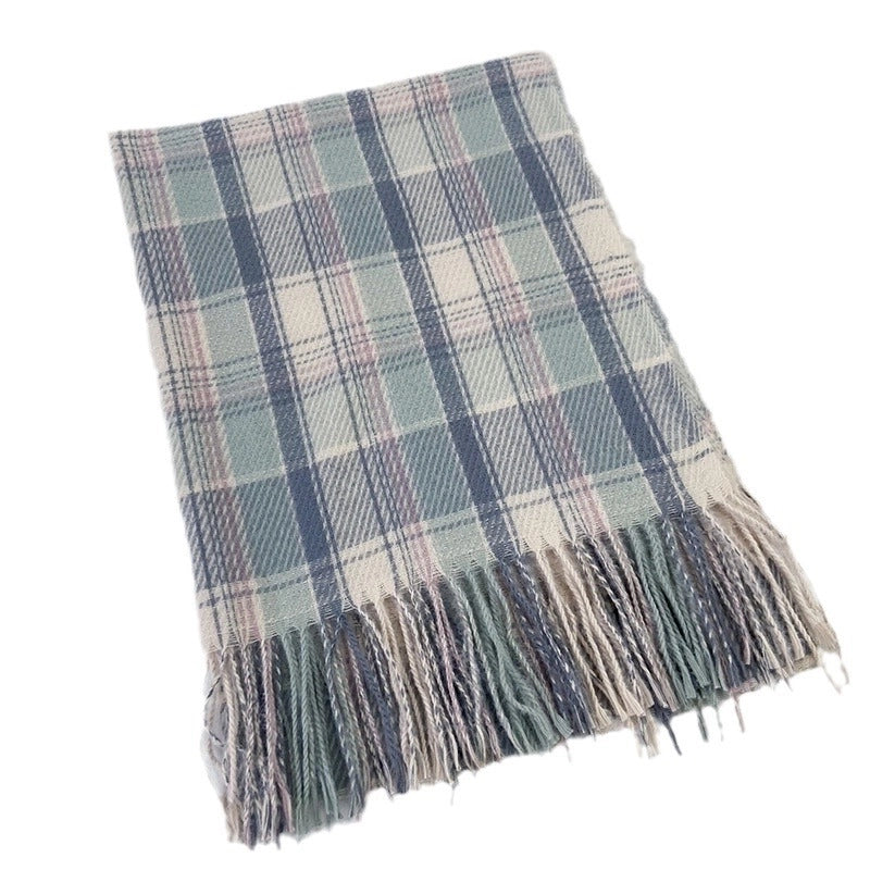 Women's Elegant Streetwear Plaid Imitation Cashmere Polyester Tassel Scarf