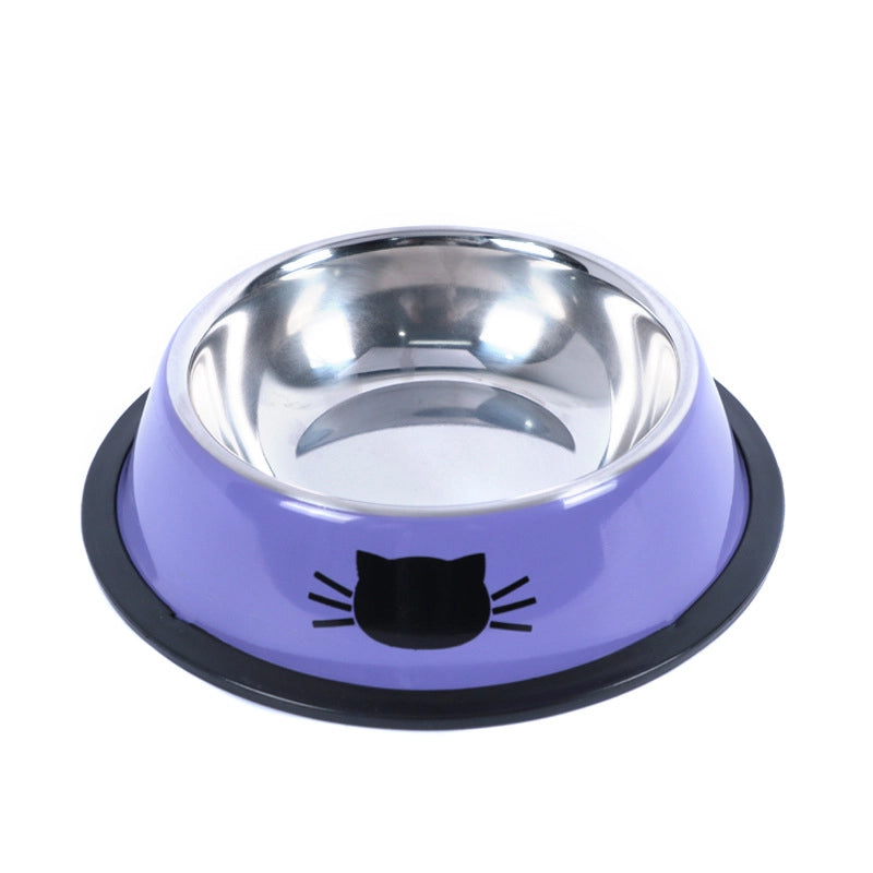 Pet Supplies Combination Stainless Steel Cat Dog Bowl Colorful Anti-slip Food Bowl Durable For Cats Dogs