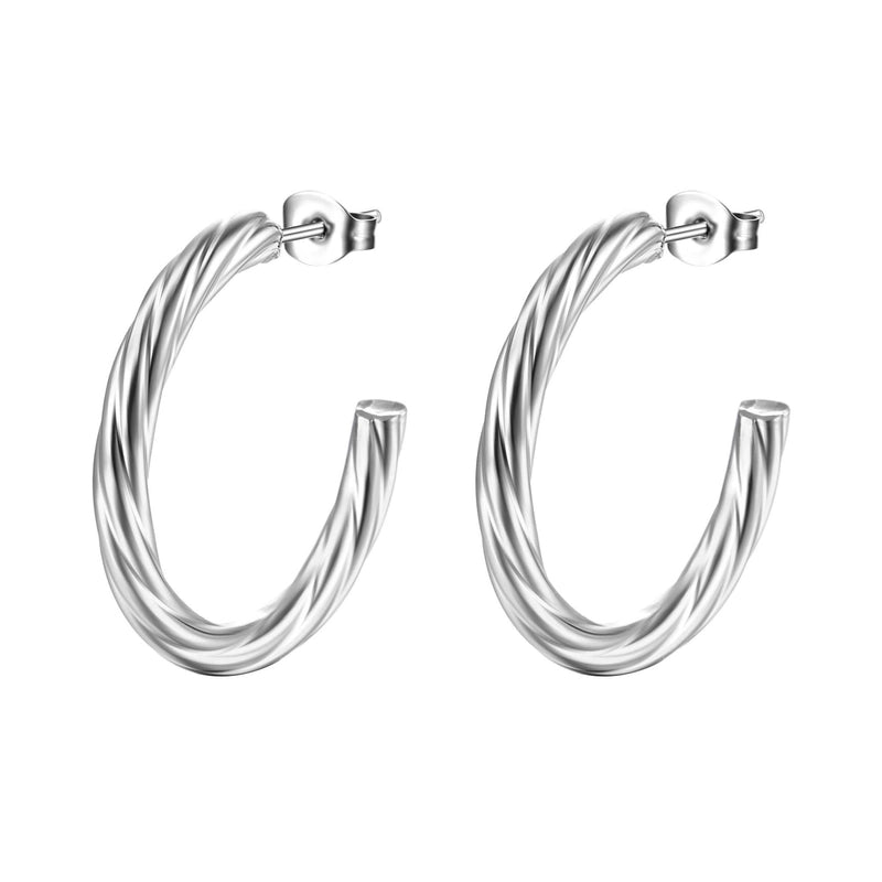 1 Pair Fashion Solid Color Plating 201 Stainless Steel 18K Gold Plated Earrings