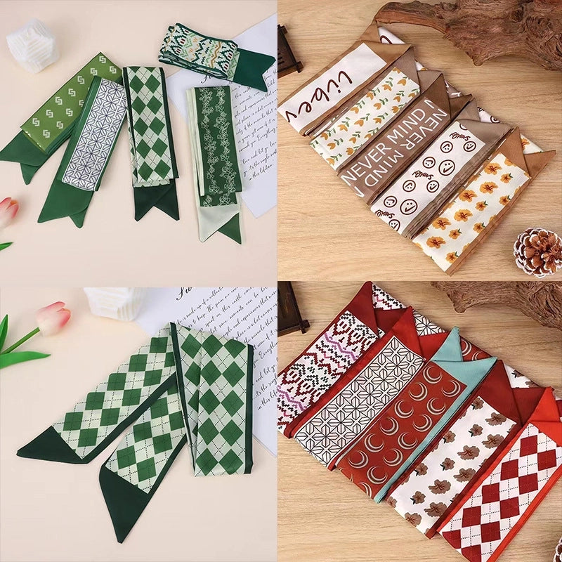 Women's Elegant Geometric Letter Flower Polyester Silk Scarf