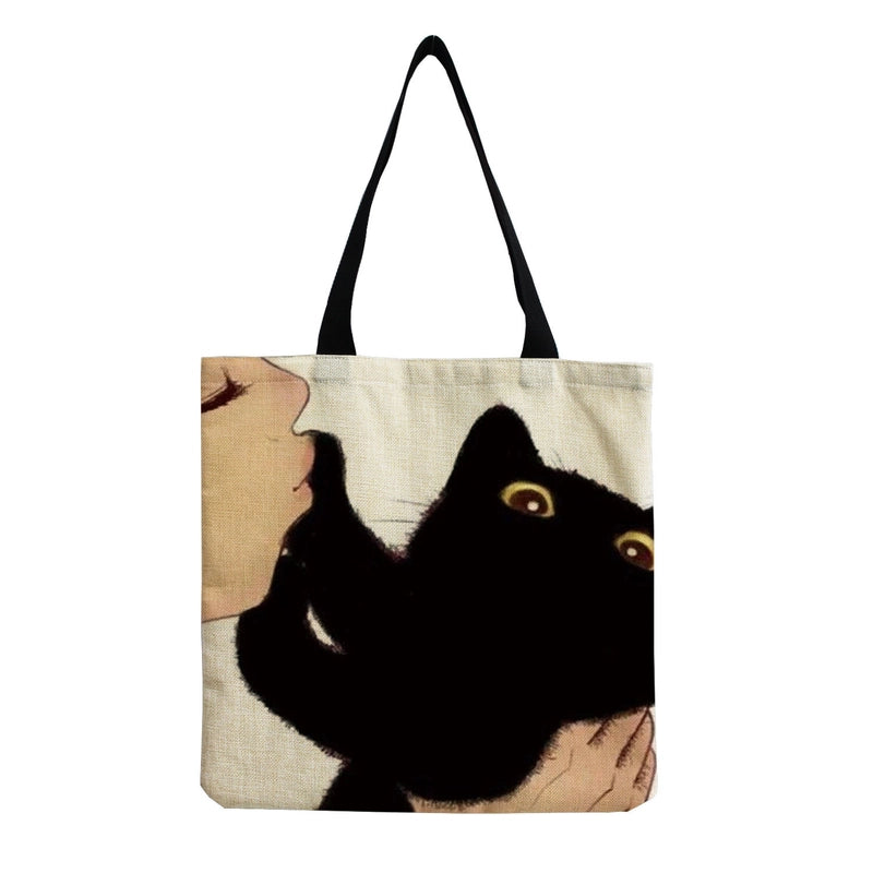 Women's Linen Animal Cute Square Open Shoulder Bag