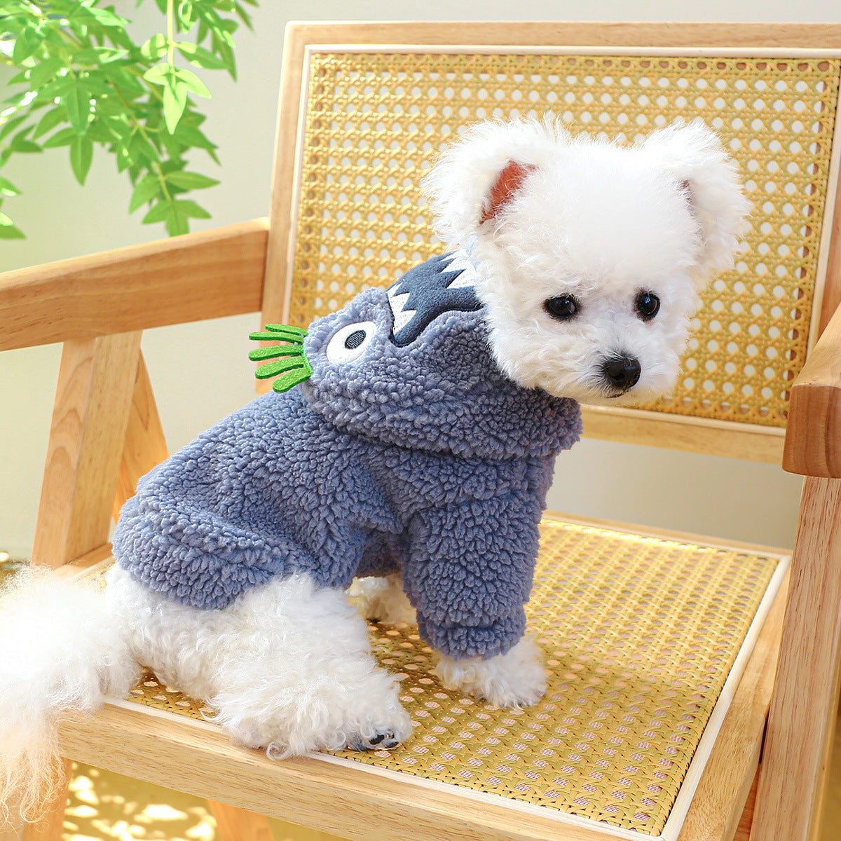 Fleece Funny Pattern Hooded Dog Hoodie