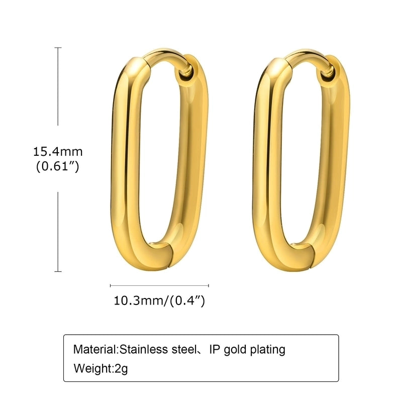 1 Pair Minimalist Geometric Plating 201 Stainless Steel Gold Plated Hoop Earrings