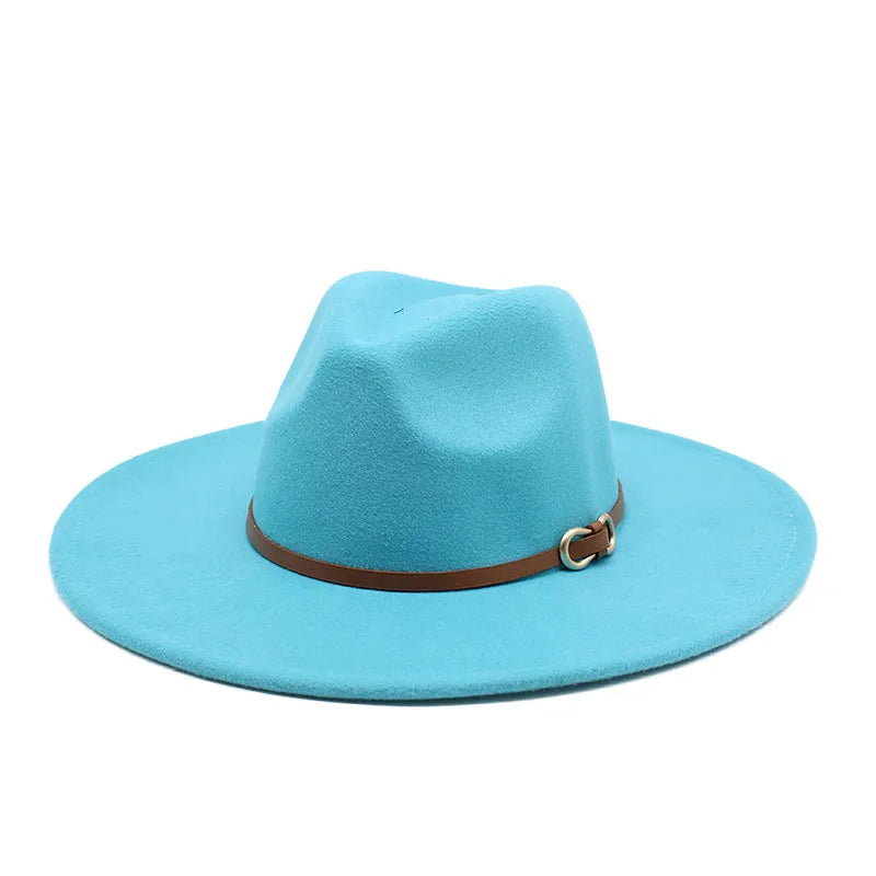 Fashion Autumn And Winter New Black Woolen Hat Jazz Hat For Men And Women 9.5cm