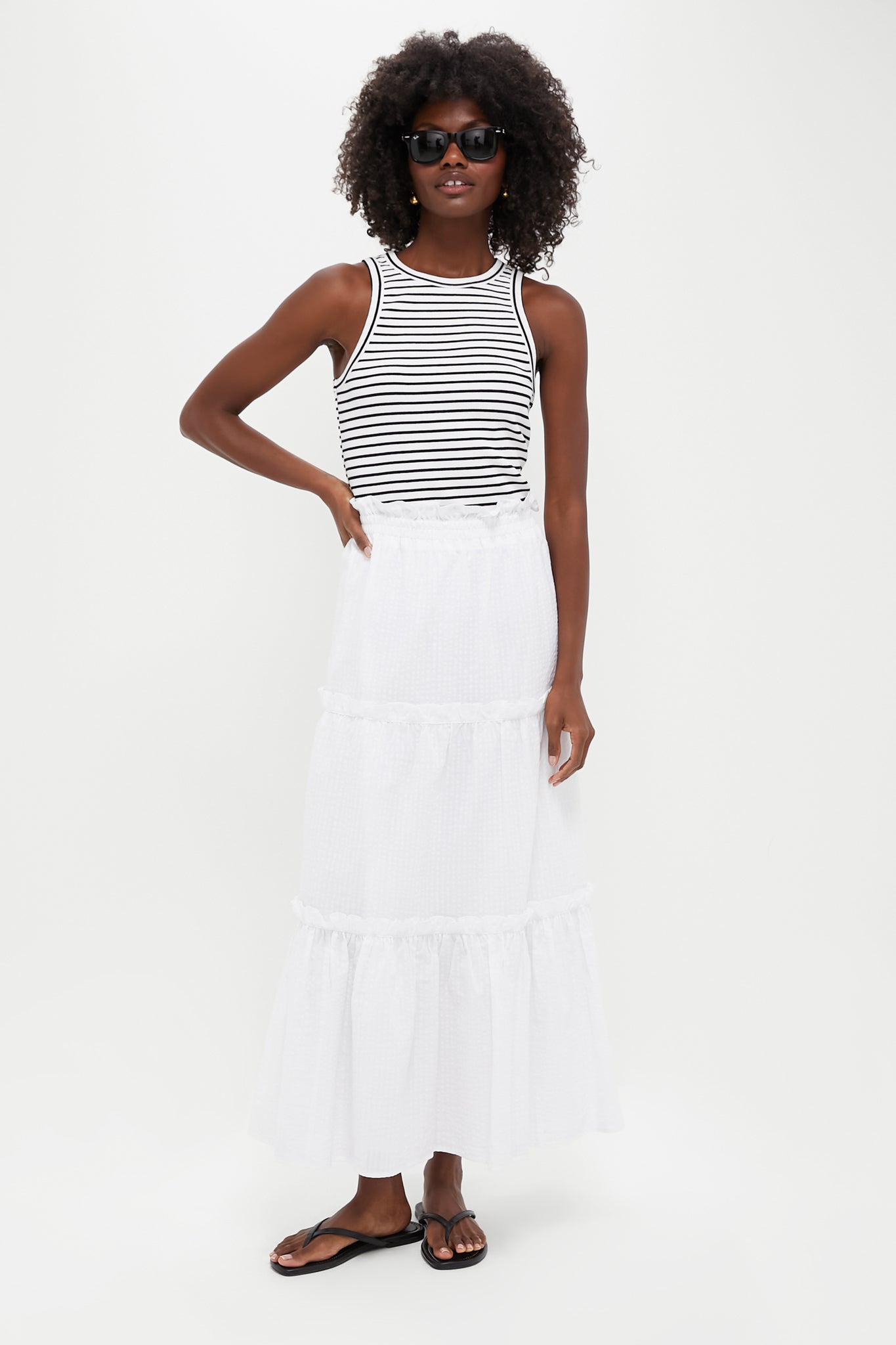 White Seersucker Prado Skirt