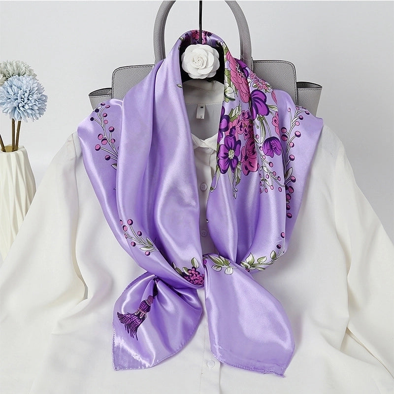 Women's Fashion Flower Chiffon Printing Silk Scarves