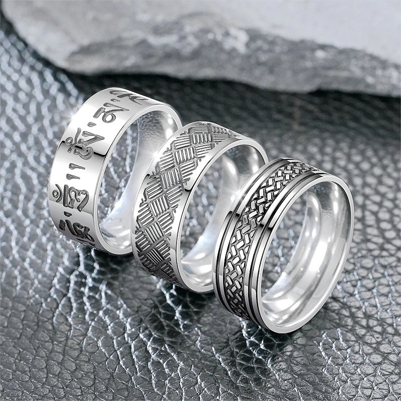 Retro Round Titanium Steel Rings In Bulk