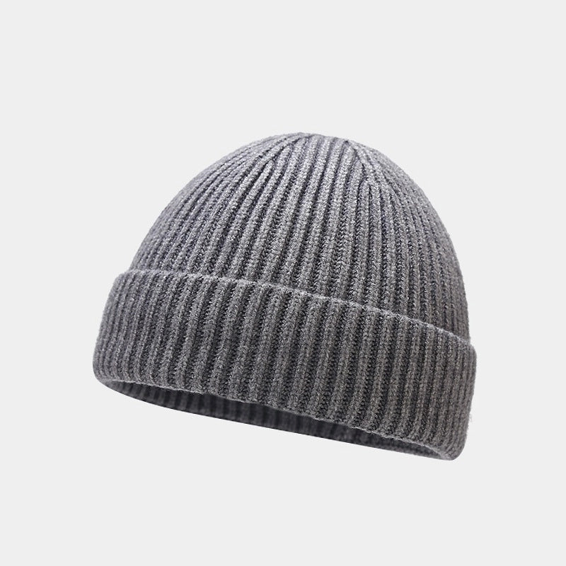 Unisex Basic Minimalist Solid Color Eaveless Wool Cap